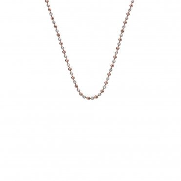 24" Sterling Silver and Rose Gold Plated Accent Bead Chain