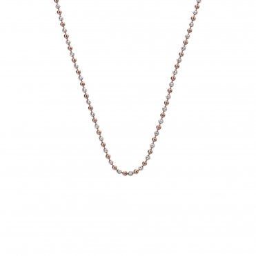 30" Sterling Silver and Rose Gold Plated Accent Bead Chain