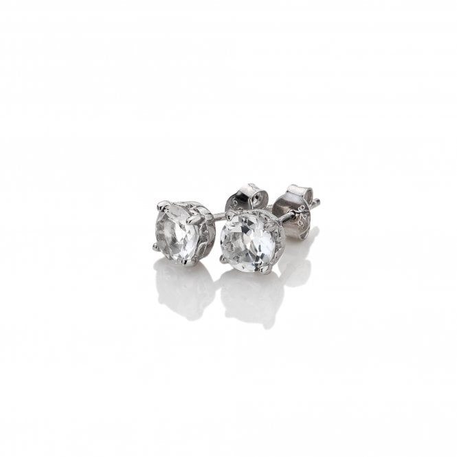 April - Sterling Silver White Topaz Earrings