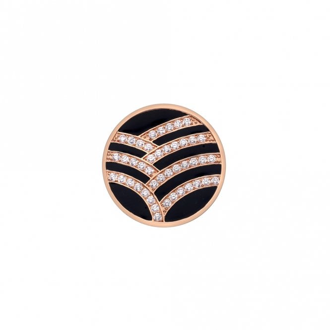 Art Deco Curve Rose Gold Plated Coin - 25mm