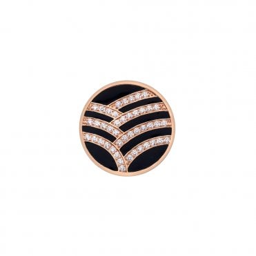 Art Deco Curve Rose Gold Plated Coin - 25mm