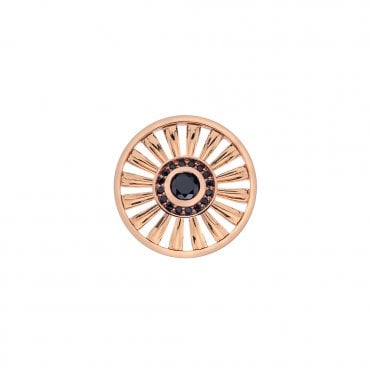 Art Deco Sunrise Rose Gold Plated Coin - 25 mm