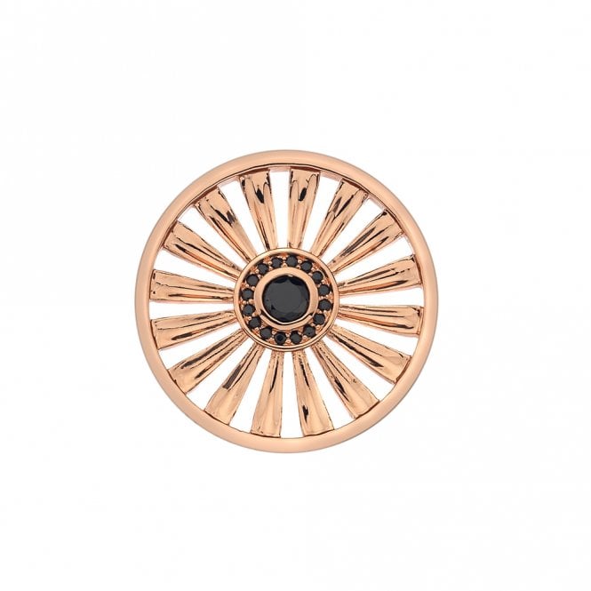 Art Deco Sunrise Rose Gold Plated Coin - 33 mm