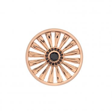 Art Deco Sunrise Rose Gold Plated Coin - 33 mm