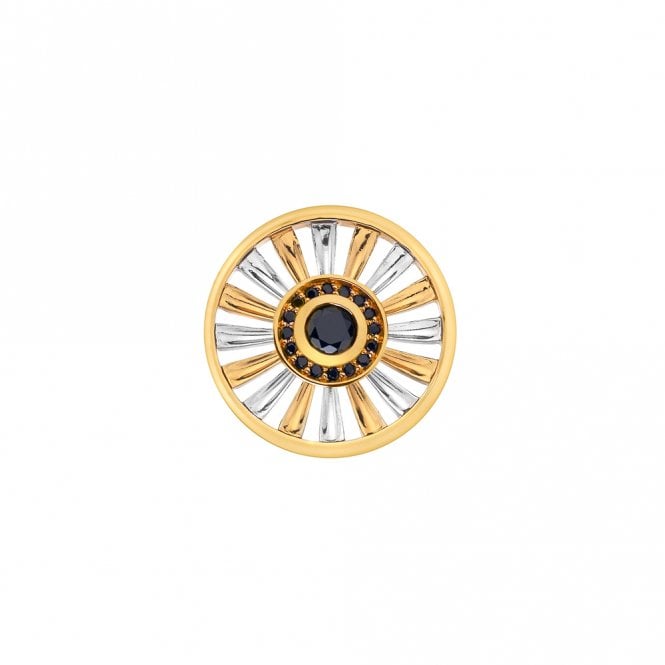 Art Deco Sunrise Silver &  Yellow Gold Plated Coin - 25 mm