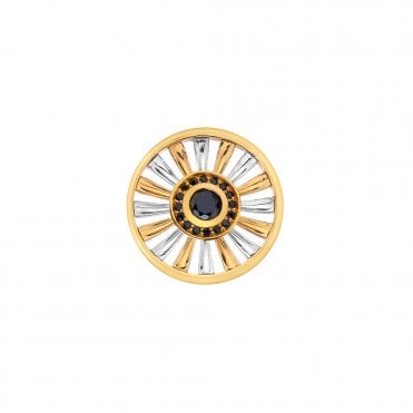 Art Deco Sunrise Silver &  Yellow Gold Plated Coin - 25 mm