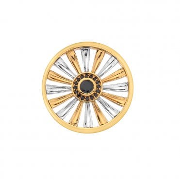 Art Deco Sunrise Silver &  Yellow Gold Plated Coin - 33 mm