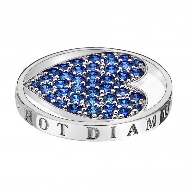 Azure Sparkle Heart Coin - 33mm