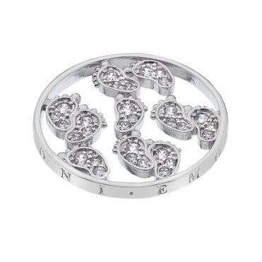Baby Feet Silver Plated coin - 33mm