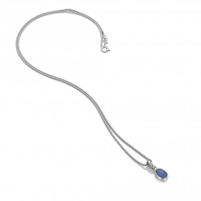 Blue Agate Birthstone Pendant - September