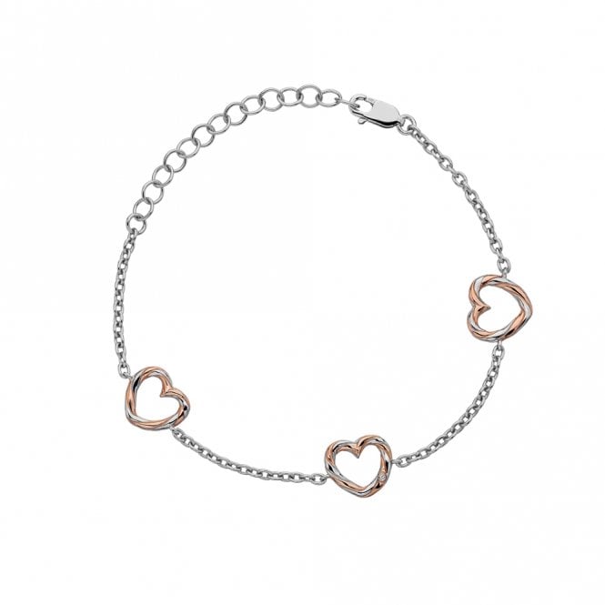Breeze Heart Bracelet - Rose Gold Plate Accents
