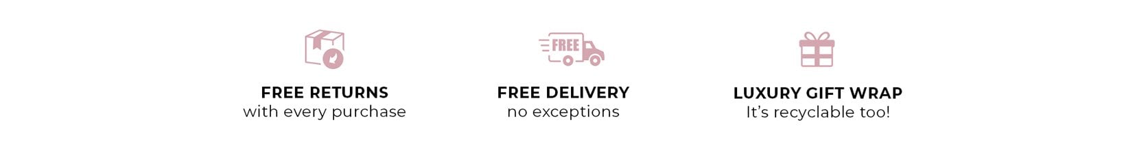 Free returns, free delivery, free gift wrap