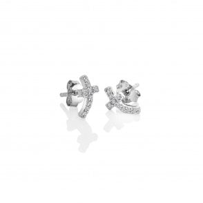 Curved Cross Earrings