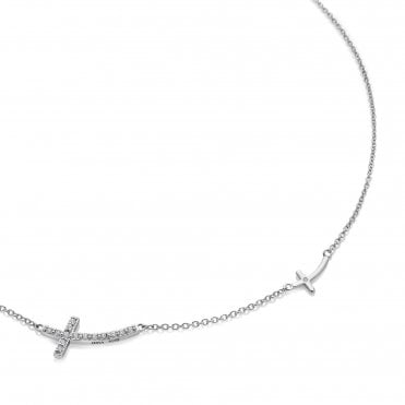 Curved Cross Necklace