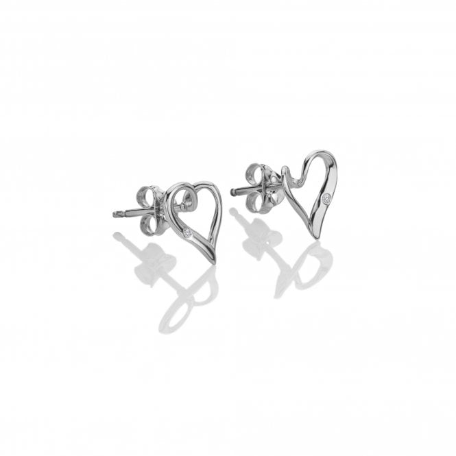 Delicate Pointed Twist Heart Earrings