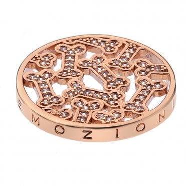 Dog Bone Rose Gold Plated coin - 25mm