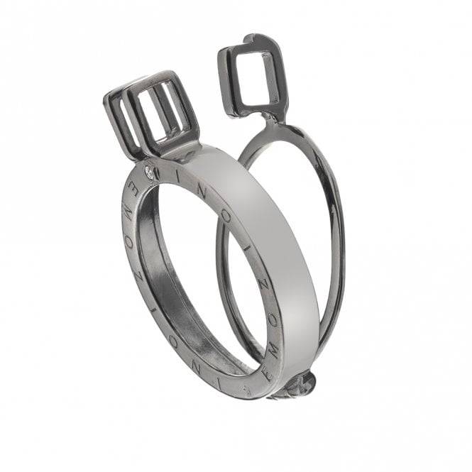  Black Rhodium Plated Sterling Silver Keeper - 25mm