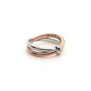 Eternity Silver & 18ct Rose Gold Vermeil Interlocking Ring