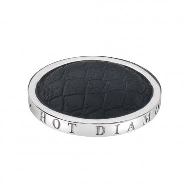 Faux Crocodile Black Coin - 25mm