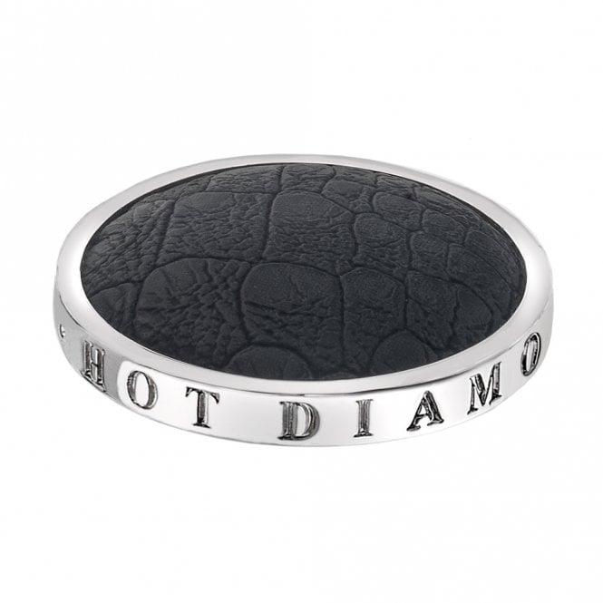 Faux Crocodile Black Coin - 33mm