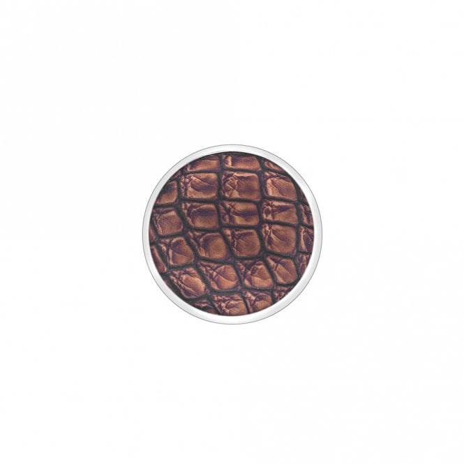 Faux Crocodile Dark Brown Coin - 25mm