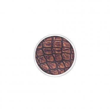 Faux Crocodile Dark Brown Coin - 25mm