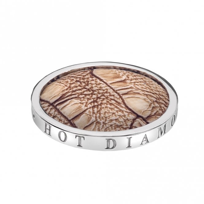Faux Crocodile Light Brown Coin - 25mm
