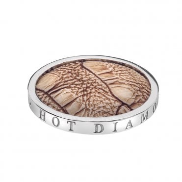 Faux Crocodile Light Brown Coin - 25mm