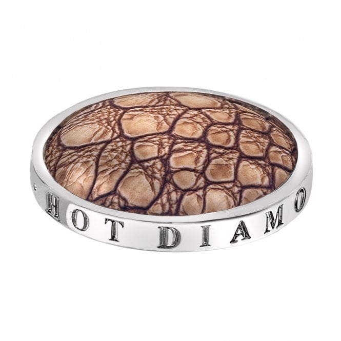 Faux Crocodile Light Brown Coin - 33mm