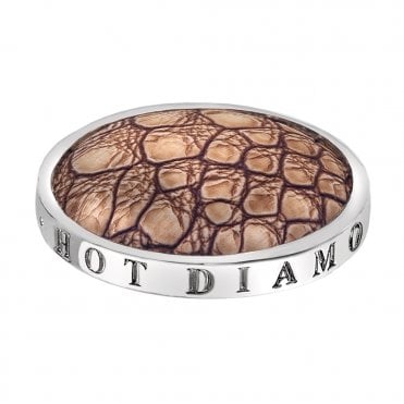 Faux Crocodile Light Brown Coin - 33mm