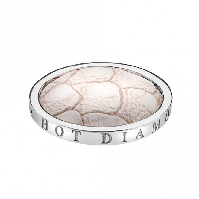 Faux Crocodile White Coin - 25mm