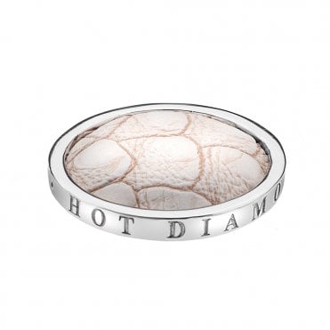 Faux Crocodile White Coin - 25mm