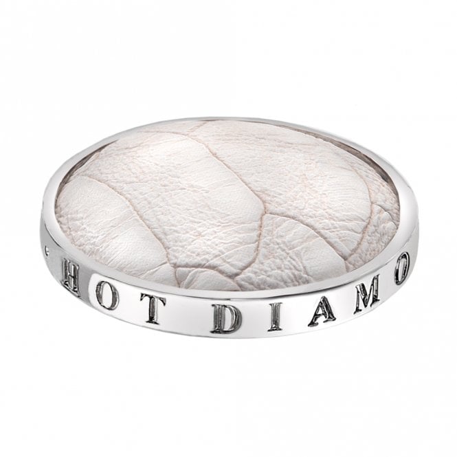 Faux Crocodile White Coin - 33mm