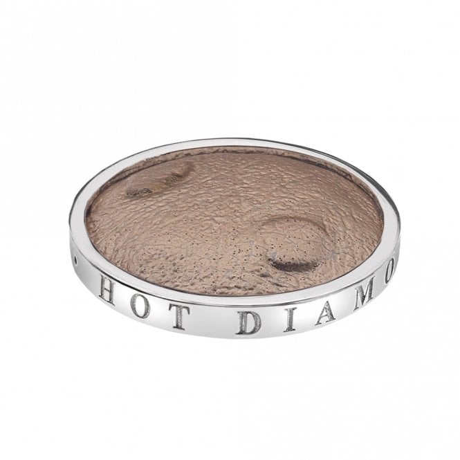 Faux Ostrich Beige Coin - 25mm