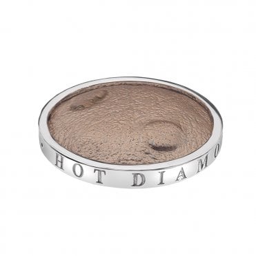 Faux Ostrich Beige Coin - 25mm