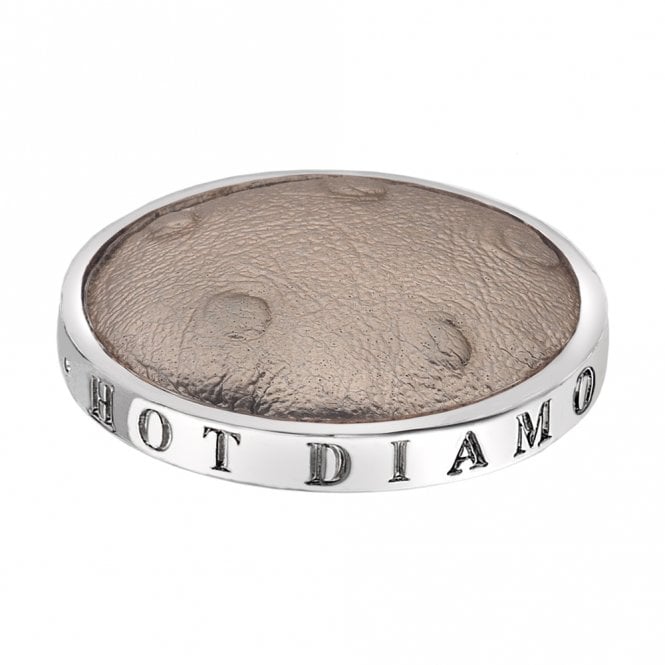 Faux Ostrich Beige Coin - 33mm