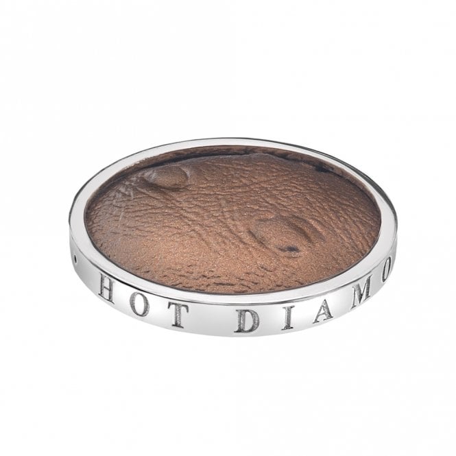 Faux Ostrich Brown Coin - 25mm