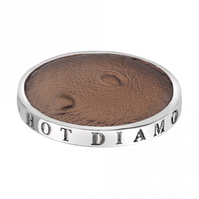 Faux Ostrich Brown Coin - 33mm