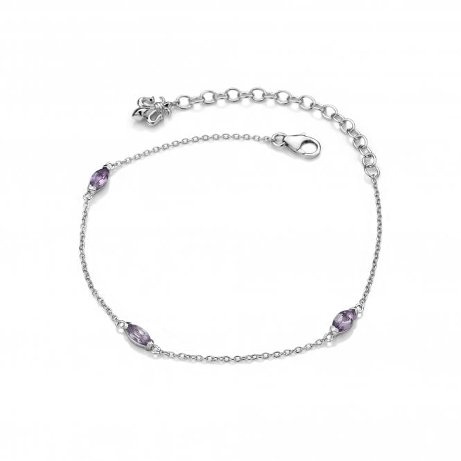February - Amethyst Marquise Cut Bracelet