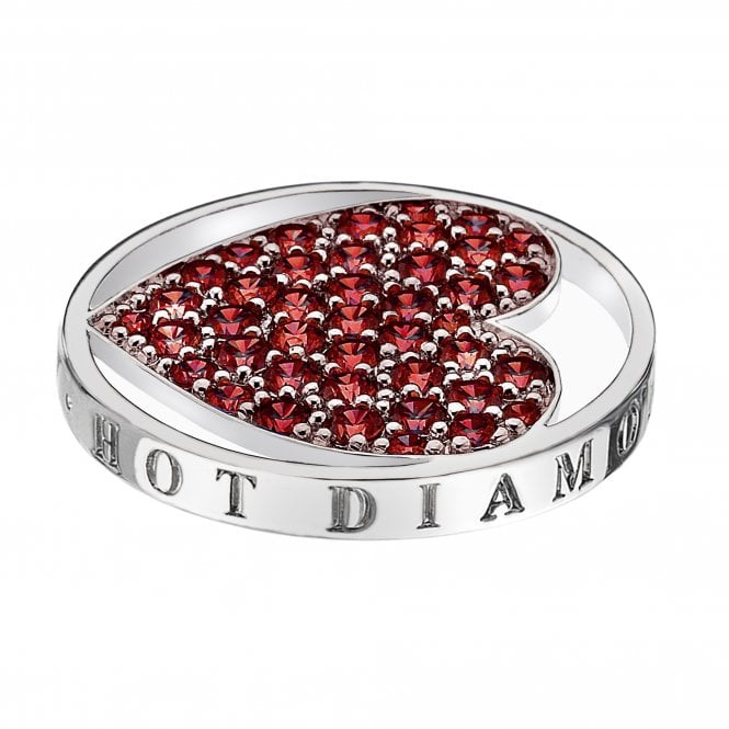 Fire Sparkle Heart Coin - 33mm
