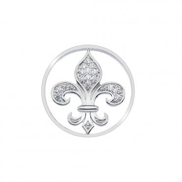 Fleur De Lis Silver Plated Coin 33mm