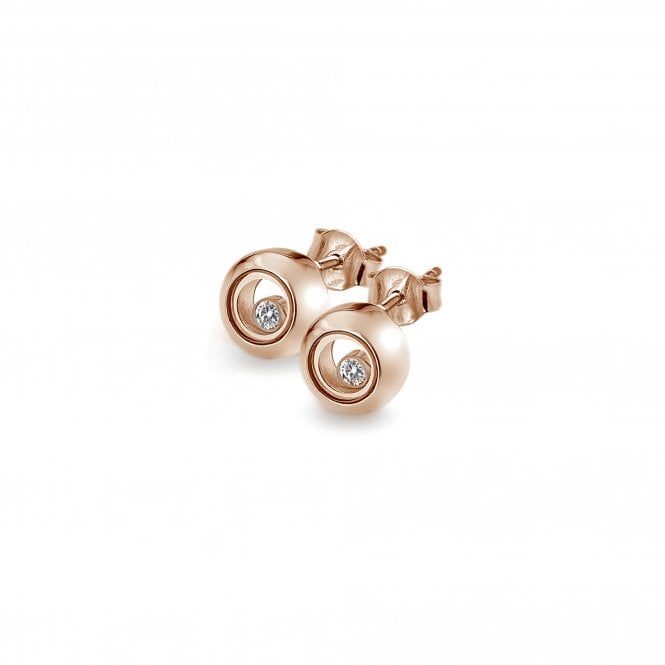 Floating Circle Rose Gold Plated Earrings