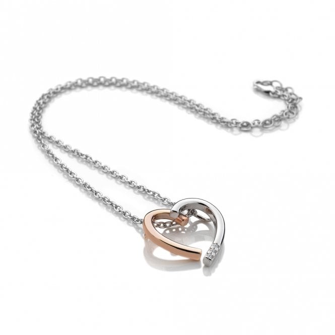 Glide Large Heart Pendant - Rose Gold Plated Accents