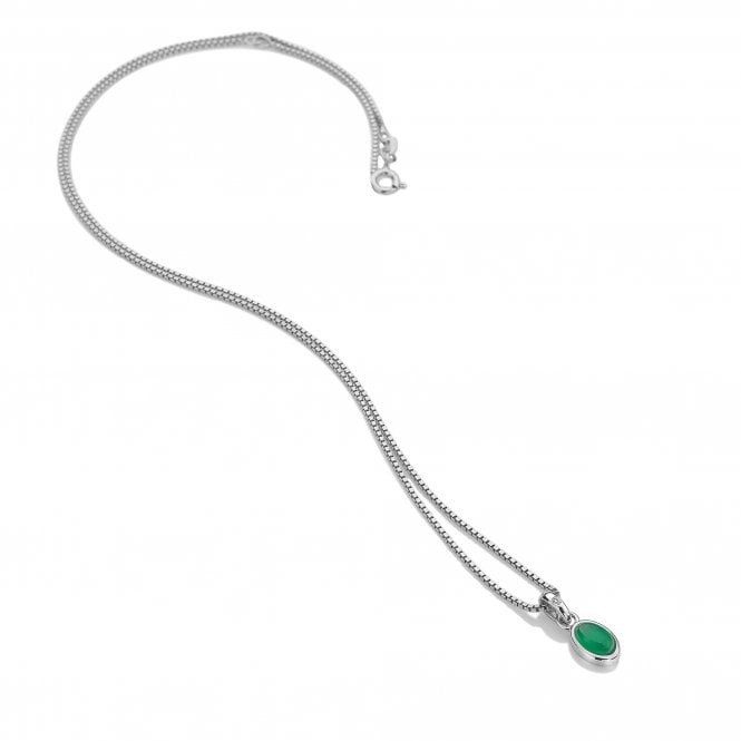 Green Agate Birthstone Pendant - May