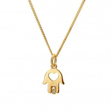 Hamsa Hand Micro Amulet Pendant