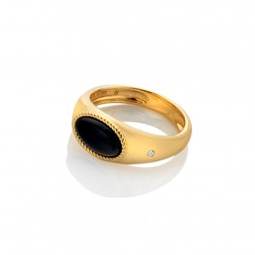HD X Golden Edit Black Onyx Oval Ring