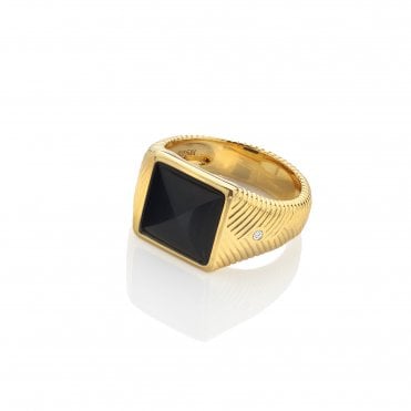 HD X Golden Edit Black Onyx Signet Ring