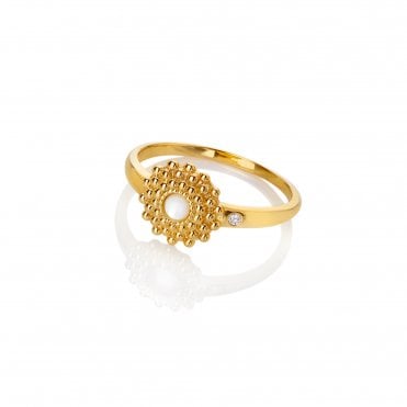HD X Golden Edit Blossom Mother of Pearl Ring