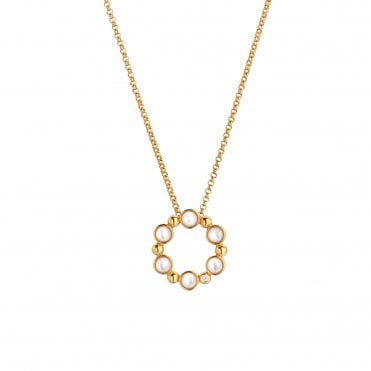 HD X Golden Edit Calm Mother of Pearl Circle Pendant