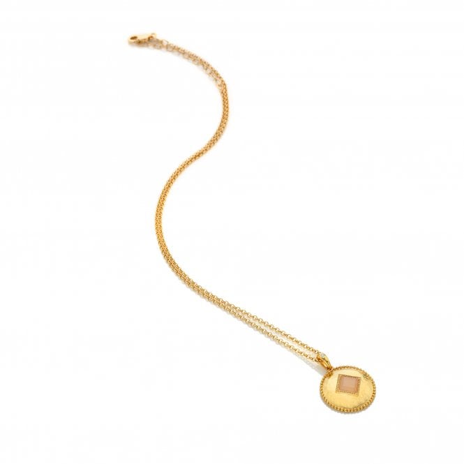 HD X Golden Edit Coin Pendant - Pink Quartz